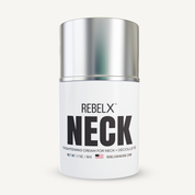 REBELX Neck tightening cream for neck and décolleté in jar with silver lid, 1.7 oz size