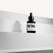 REBELX Retinol serum with micro-encapsulated retinol in black dropper bottle, 1 fl oz size